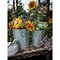 Beveled Zinc Flower Pots Set with Metal Handles Indoor Outdoor